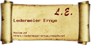 Ledermeier Ernye névjegykártya
